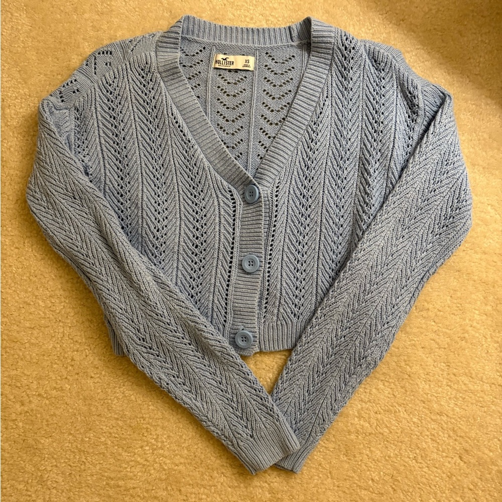 Hollister Light Blue Knit Cardigan
